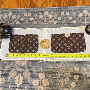 Needlepoint clutch canvasses, front and back